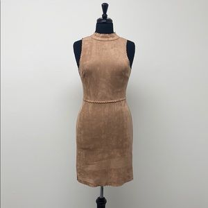 AQUA Faux Suede Cocktail Dress